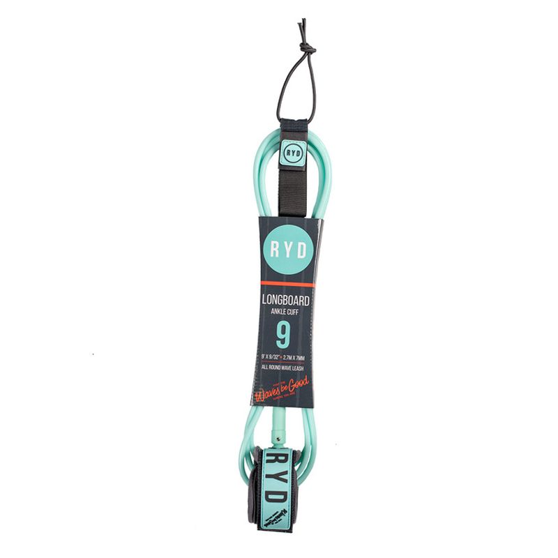 Ryd 9ft 7mm Longboard Ankle Leash Aguagrey