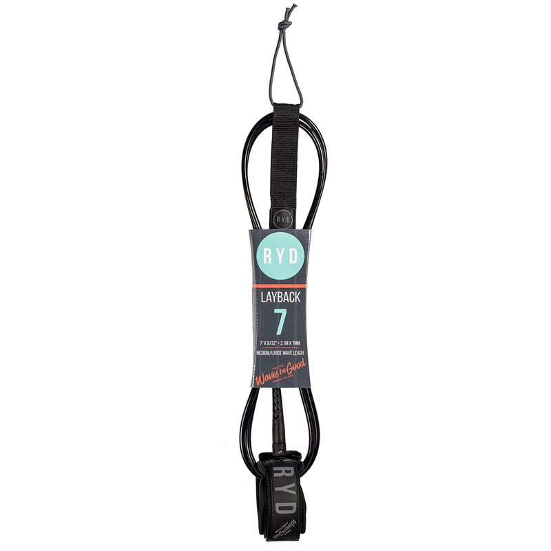 Ryd 7ft 7mm Layback leash black