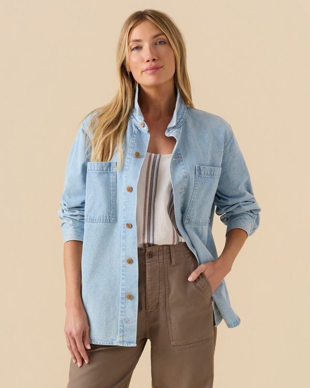OK The Canyon Shacket - Women - worn Indigo