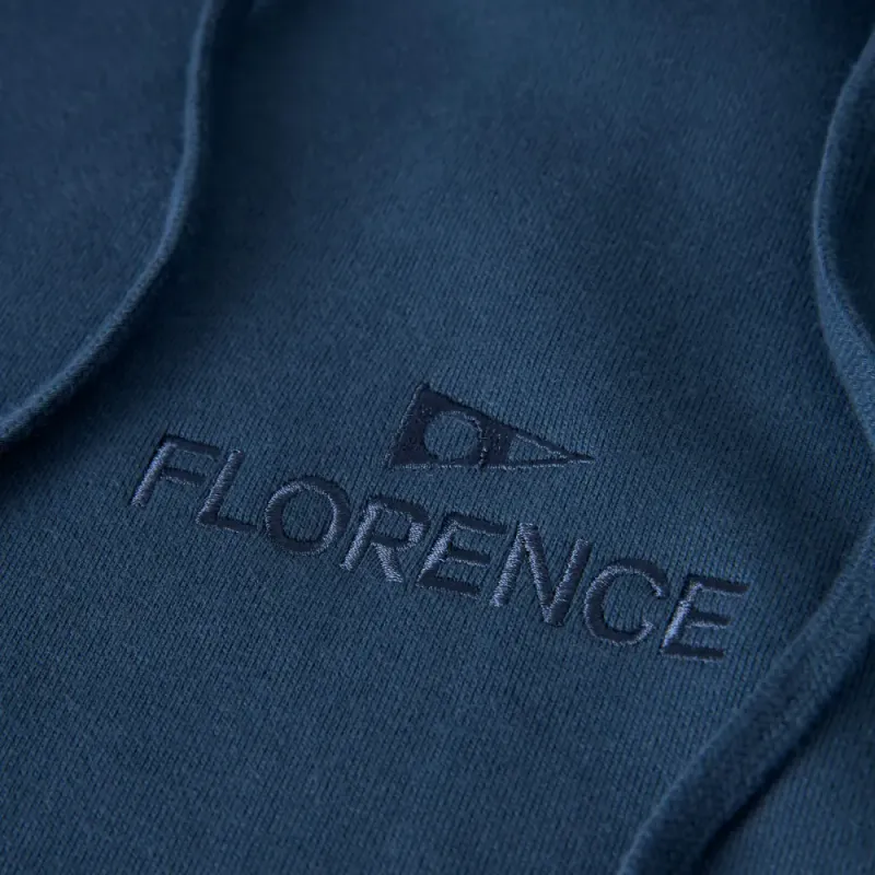 Florence Embroidered Hoodie Dark Blue